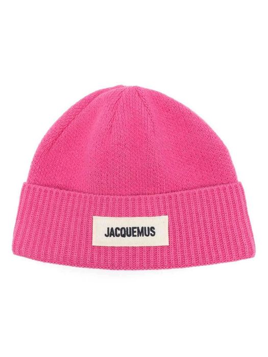 Шапка Jacquemus Le Bonnet Grosgrain Logo Beanie Pink