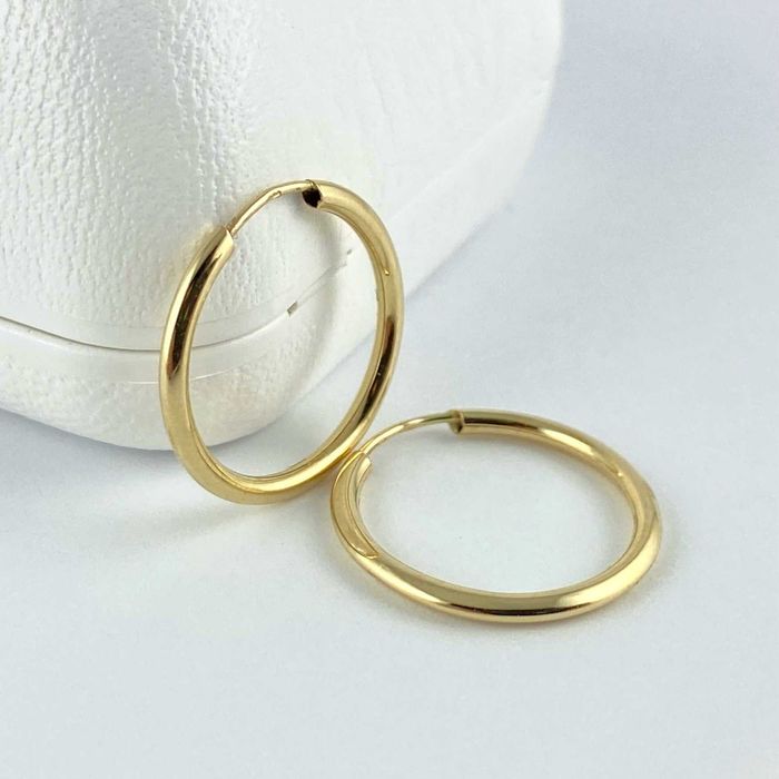 Urocze ZŁOTE kolczyki KOŁA rurki 1,8 cm PR. 585 (14K)