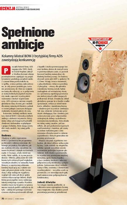 Kolumny Monitory - Mistral Bow 3