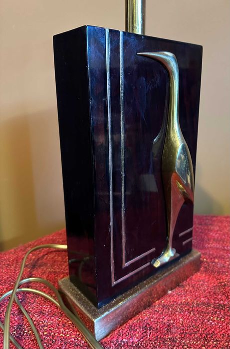 Candeeiro Flamingo Regency anos 70, Madeira e Latão