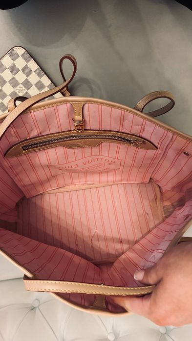 Torebka Louis Vuitton neverfull biała shopper bag