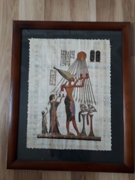Papirus egipski obraz w drewnianej ramie 53x42cm
