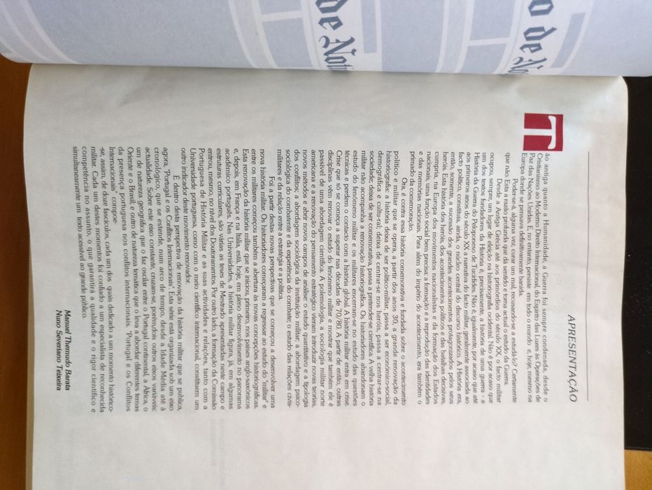Portugal e os Conflitos Internacionais Direcção de Manuel T. Barata