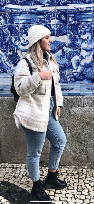 Casaco xadrez feminino quente e moderno ideal para o inverno urbano!!!