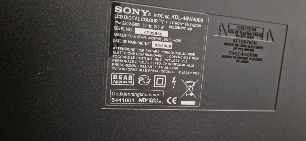 Tv Sony Bravia KDL 46W4000