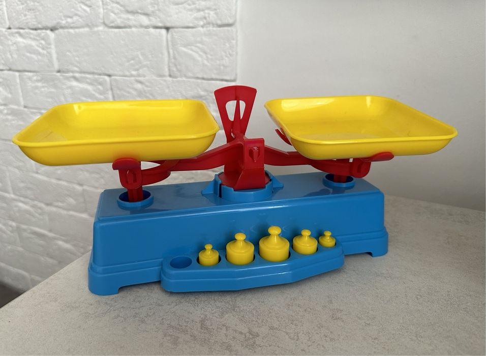 Дитячий набір овочів та фруктів на підносі + дитячі ваги весы