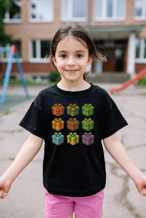 Koszulka dziecięca czarna blokowe minecraft prezent święta 152