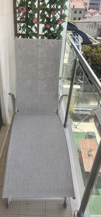 Espreguiçadeira jardim / varanda em aluminio resistente e leve