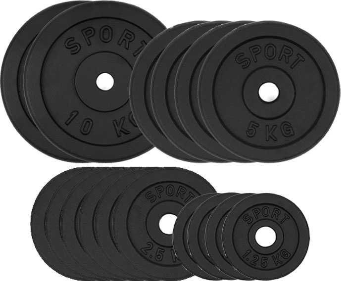 OBCIĄŻENIE ŻELIWNE 60 kg ZESTAW 16 talerzy 28,5mm