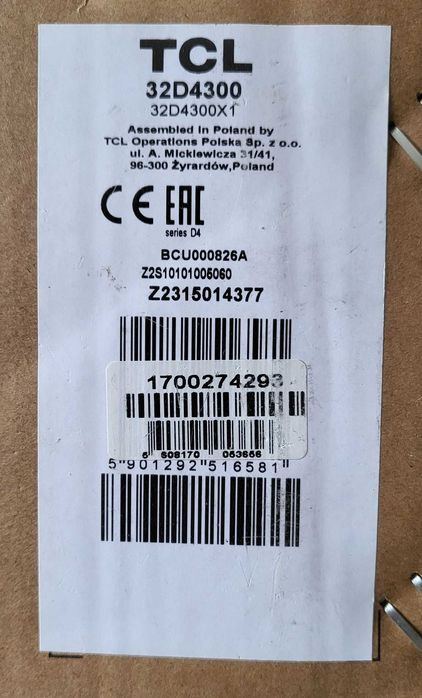 TV TCL 32D4300 (LED - 32'' - 81 cm - HD Ready), Nova