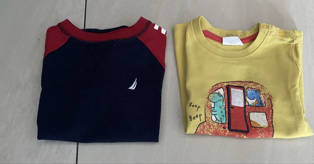 Bluzki z krotkim rękawem dla chłopca rozm.86/92 - 10 sztuk