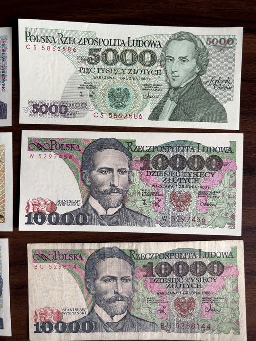 Klaser banknoty PRL UNC zestaw
