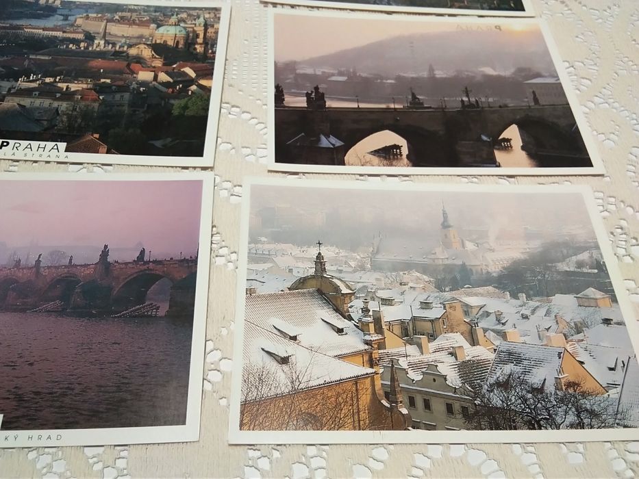 Widokówki z Pragi. 6 sztuk.