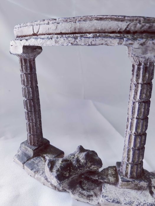 Decoração de aquário, meia-lua, estilo romano, grego
