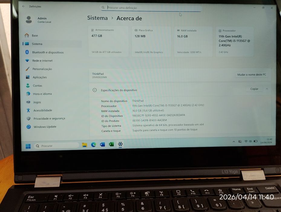 Lenovo ThinkPad 13" / L13 Yoga / 360 usado