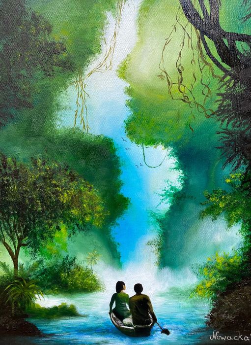 pintura  oleo: " Regressar às origens", 30x40 cm