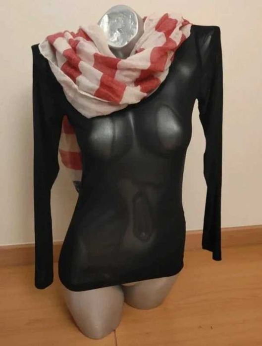 Echarpe de algodão e linho com a estampa da bandeira americana