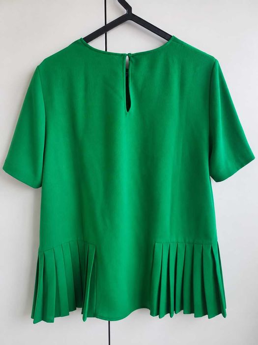 Blusa Verde Esmeralda Plissada - ZARA