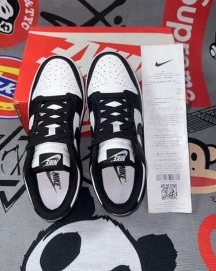 nike dunk biack low whute panda 38