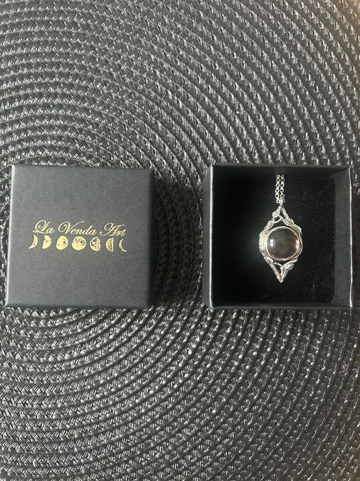 Amulet lawendowej królowej wisiorek z ametrynem unikat