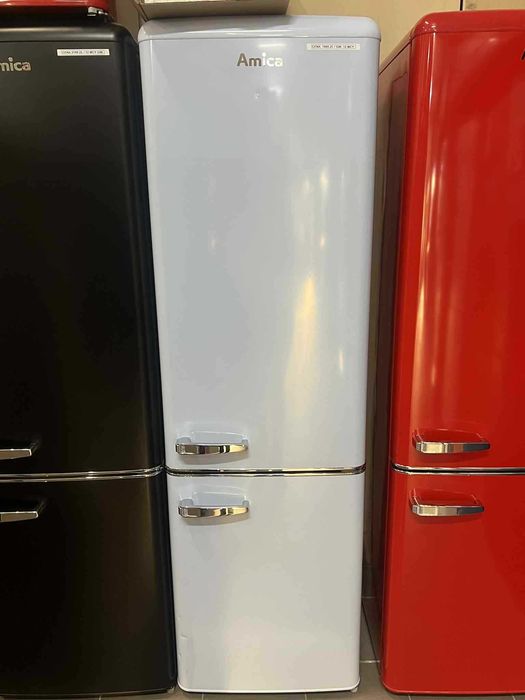 Lodówka Retro AMICA – błękitna 181 cm wysokości / Gwarancja / WYSYŁKA!