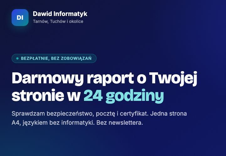 Informatyk Tarnów Kraków  i okolice, pomoc IT dla firm, Strony internetowe