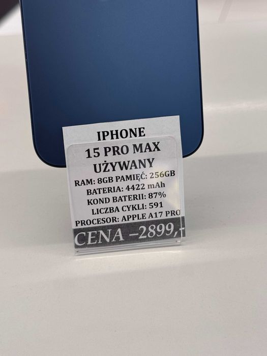 iPhone 15 Pro Max 256GB Bat 87% Topcase Vivo *Raty 0%