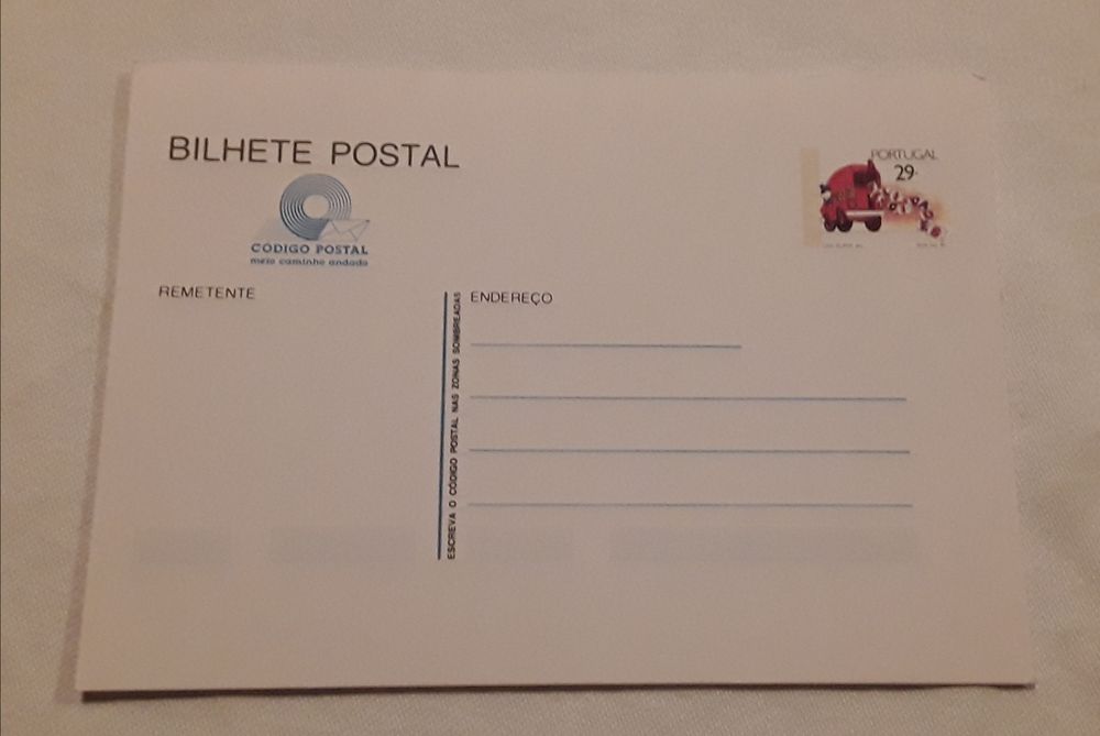 Bilhete Postal CTT ano 1989, valor selado 29$00