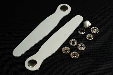 Paski spinające miech akordeonu SKÓRA WHITE