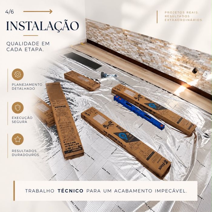 Piso vinílico mão de obra