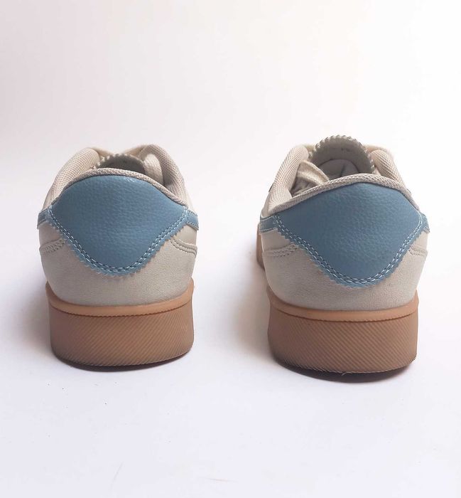 Ténis Sapatos Casuais Pele Creme Azul 36 Pull& Bear