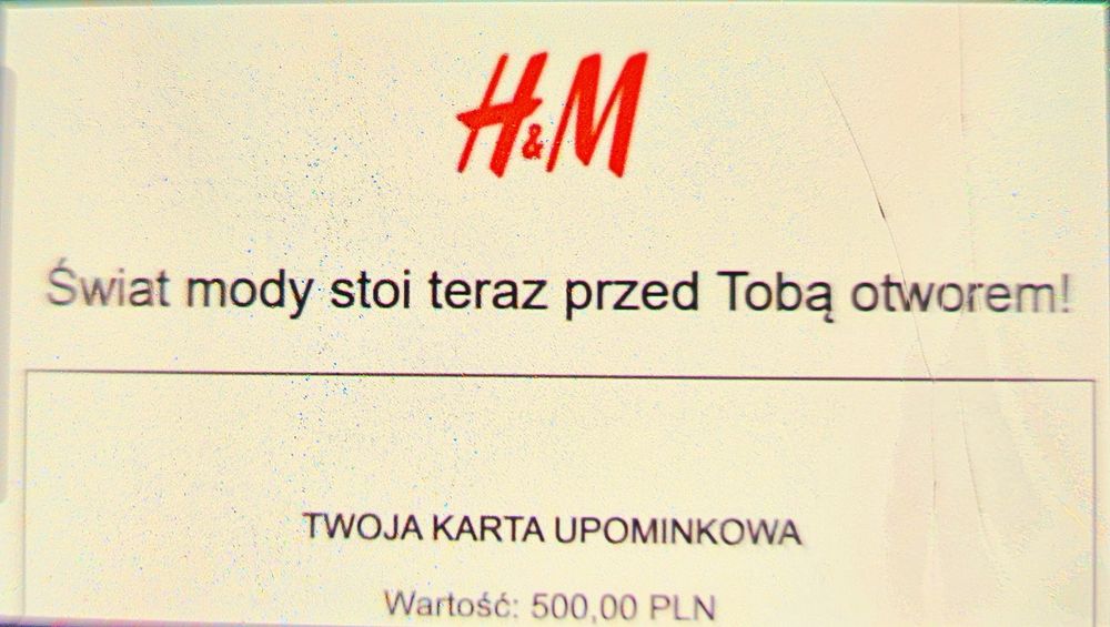 Karta podarunkowa H&M 500zł długi termin ważności