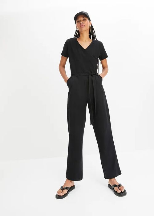 B.P.C czarny kombinezon bawełniany krótki rękaw 36/38.