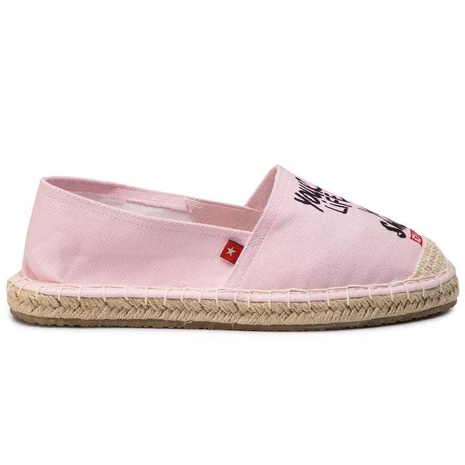 Big Star Espadryle damskie - Lekkie wsuwane - r 37 - Różowy materiał