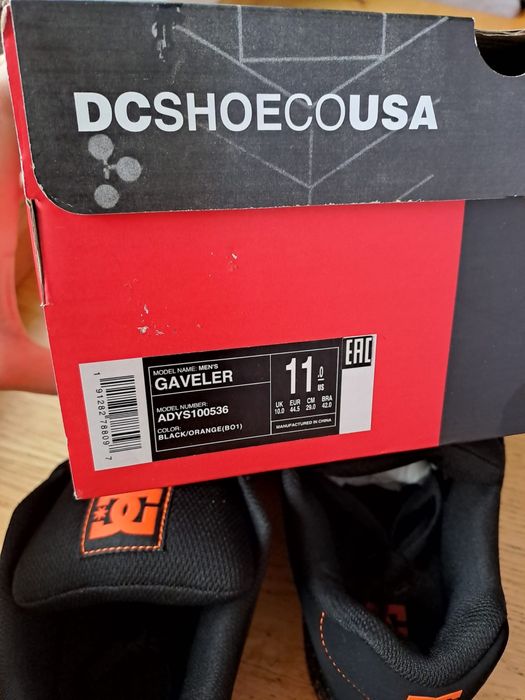 Buty trampki sneakersy DC shoes Gaveler 44.5 czarne