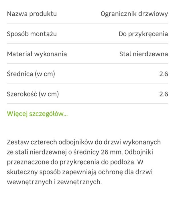 Zestaw obojnikow do drzwi (nowe)