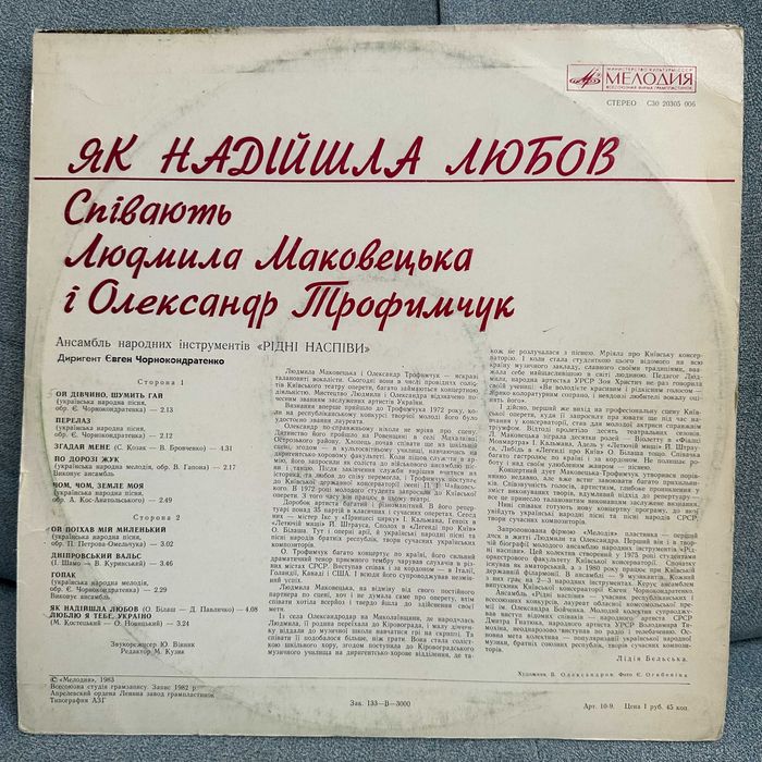 Л. Маковецька I О. Трофимчук – Як Надійшла Любов
