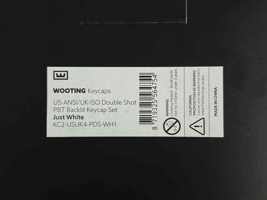 Білі Кейкапи Wooting Double-shot PBT Keycap Set White