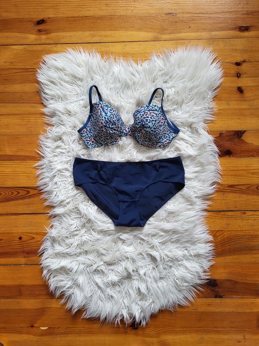 Granatowe bikini strój dwuczęściowy 36/38 miseczka C