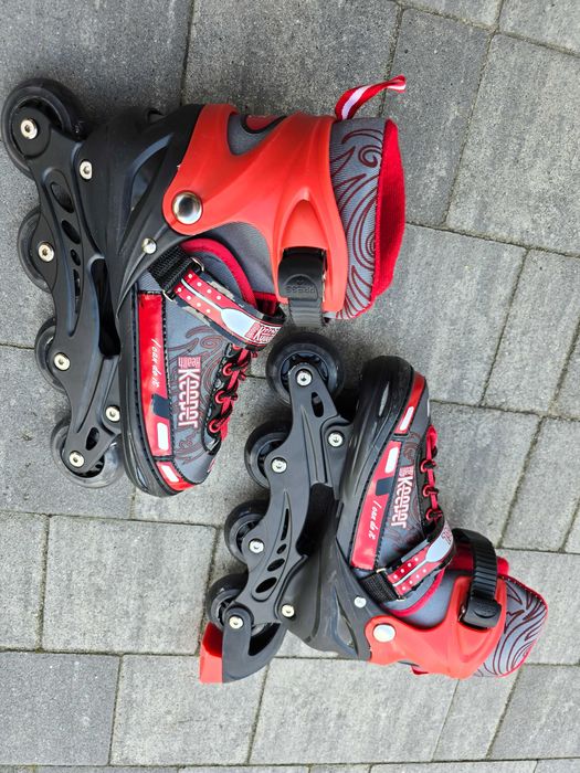 ROLKI Łyżworolki Świecące KOŁA LED Kauczukowe  Rozmiar 35-38