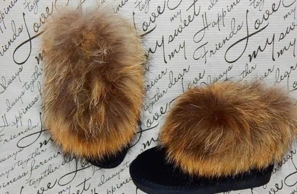 Угі на дівчинку , угги с опушкой детские, зимове взуття