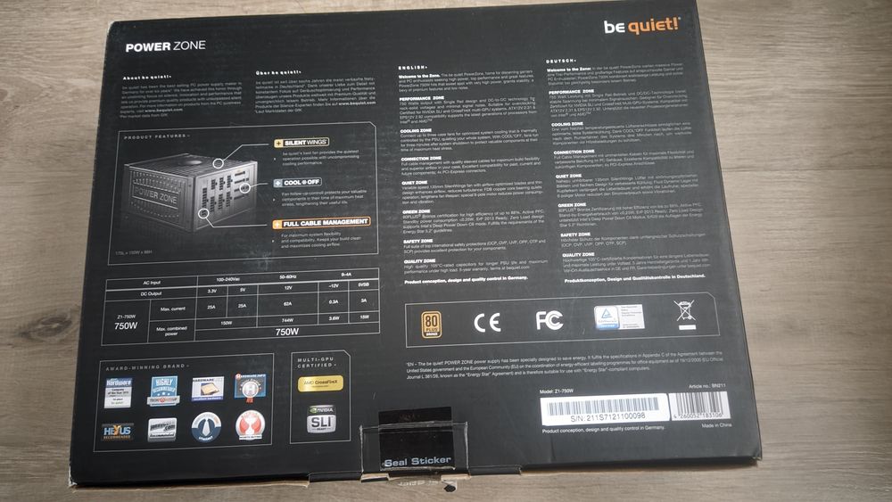 Be Quiet Power Zone Z1-750W Bronze