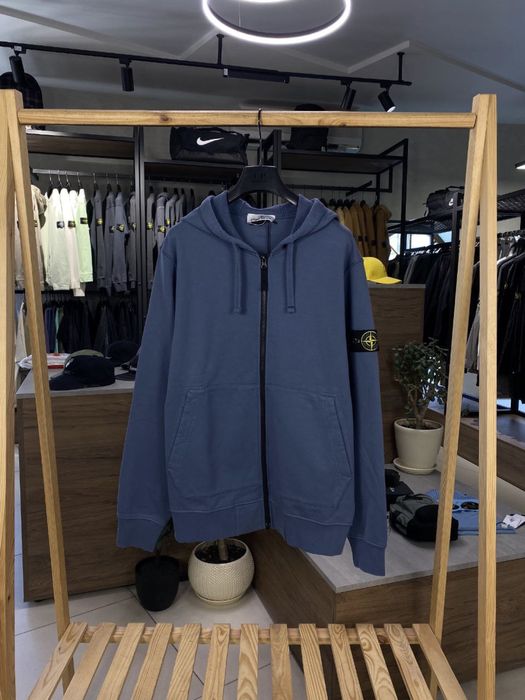 Stone Island Zip Hoodie, зипка стон Хл синий цвет оригинал