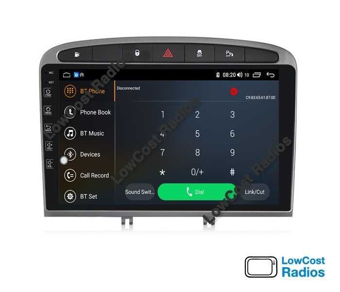 Auto Rádio GPS Android Peugeot 308 e 408 de 2007 a 2016 - Wifi, BT
