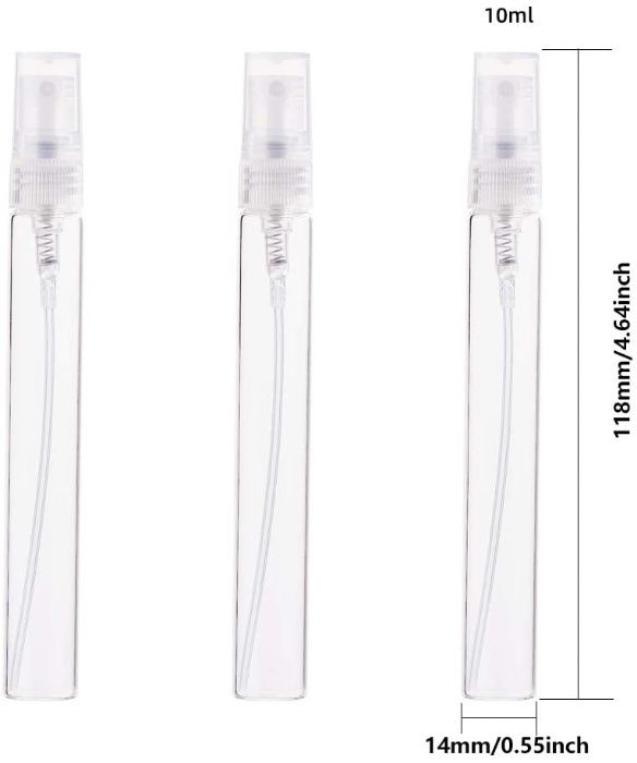 Atomizador Vidro transparente reciclável 10ml Spray Óleo Perfume