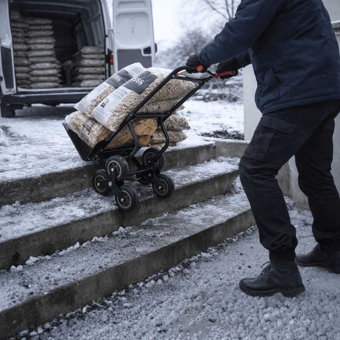 Wózek schodowy transportowy magazynowy składany młynarka towarowy