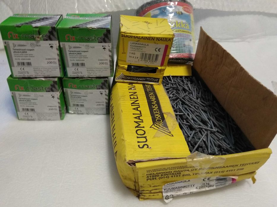 Цвяхи оцинковані фінські 45, 60, 75, 100, саморізи, цвяхи для покрівлі