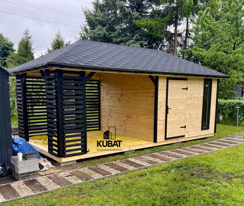 Domek ogrodowy z altana 3x6 | domek narzedziowy z altanka | drewniany domek | altanki