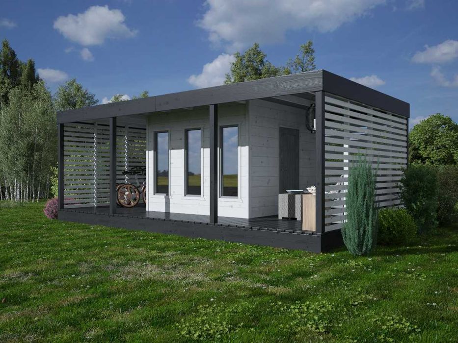 DOMEK 35m2 na ROD domek 4x4 taras 4x4 MDN10A biuro gabinet siłownia
