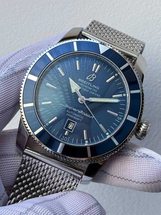 Швейцарские мужские часы Breitling B20 Silver-Blue